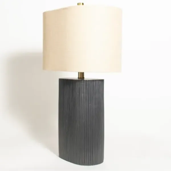Table Lamps-Kirkland's Home Brooks Ribbed Table Lamp Black