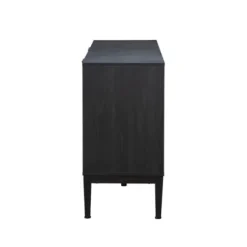 Cabinets & Sideboards-Kirkland's Home Brown And Black Wood Chevron 4-Door Sideboard Brown/Black