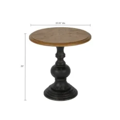 Accent & End Tables-Kirkland's Home Brown And Black Wooden Hemlock Accent Table Brown/Black