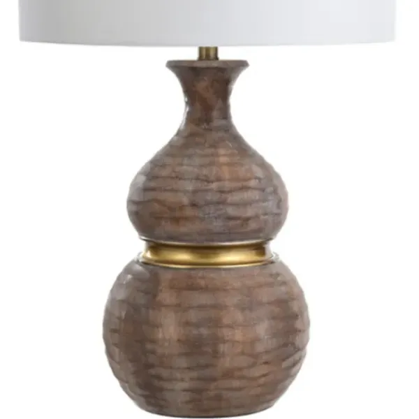 Table Lamps-Kirkland's Home Brown And Gold Gourd Table Lamp White