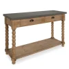 Console Tables-Kirkland's Home Brown And Gray Wood 2-Drawer Console Table Tan/Gray