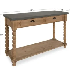 Console Tables-Kirkland's Home Brown And Gray Wood 2-Drawer Console Table Tan/Gray