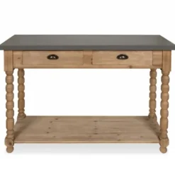 Console Tables-Kirkland's Home Brown And Gray Wood 2-Drawer Console Table Tan/Gray