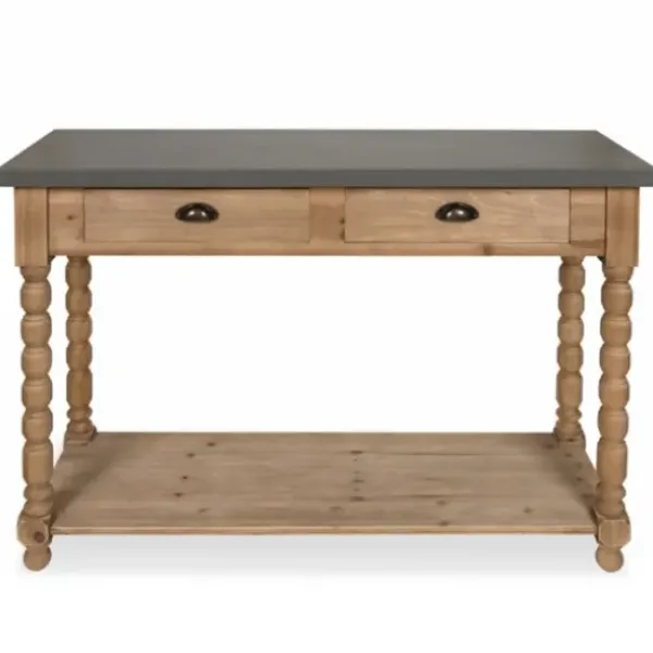 Console Tables-Kirkland's Home Brown And Gray Wood 2-Drawer Console Table Tan/Gray