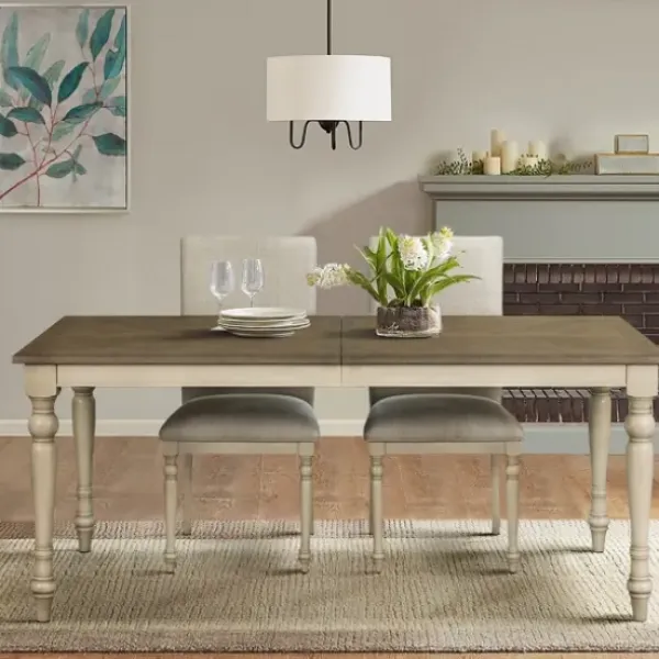 Dining Tables-Kirkland's Home Brown And Ivory Martha Stewart Dining Table Brown/Ivory