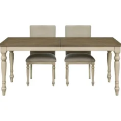 Dining Tables-Kirkland's Home Brown And Ivory Martha Stewart Dining Table Brown/Ivory