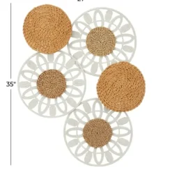 Wall Plaques-Kirkland's Home Brown And White Bohemian Abstract Wall Plaque Brown/White