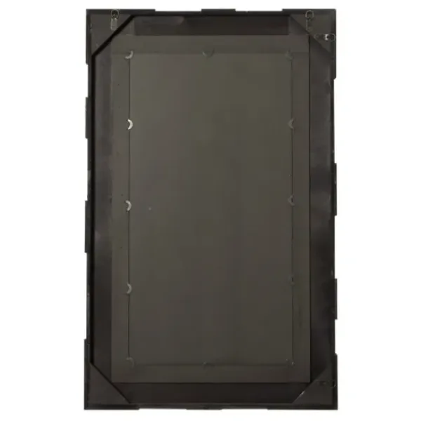 Decorative Mirrors-Kirkland's Home Brown And White Square Strips Wood Framed Mirror