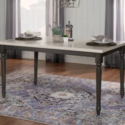 Dining Tables-Kirkland's Home Brown And White Traditional Dining Table Brown/White