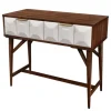Console Tables-Kirkland's Home Brown And White Wood 2-Drawer Console Table Brown/White