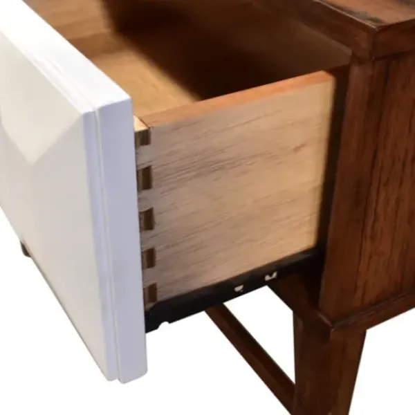 Console Tables-Kirkland's Home Brown And White Wood 2-Drawer Console Table Brown/White