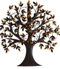 Wall Plaques-Kirkland's Home Brown Autumn Tree Metal Wall Plaque Brown/Orange