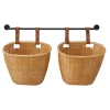 Shelves-Kirkland's Home Brown Bamboo Basket And Metal Bar Wall Shelf