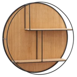 Shelves-Kirkland's Home Brown Bamboo Modern Wall Shelf
