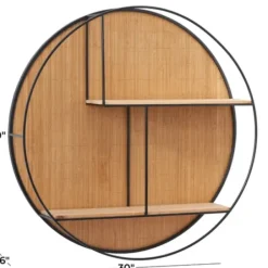 Shelves-Kirkland's Home Brown Bamboo Modern Wall Shelf