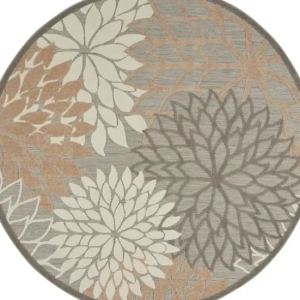 Outdoor Rugs-Kirkland's Home Brown Bordered Outdoor Area Rug, 5X7 Brown/Tan