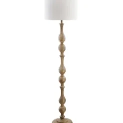 Floor Lamps-Kirkland's Home Brown Carved Spindle Floor Lamp White