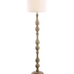 Floor Lamps-Kirkland's Home Brown Carved Spindle Floor Lamp White