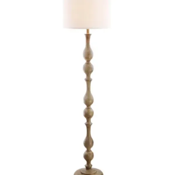Floor Lamps-Kirkland's Home Brown Carved Spindle Floor Lamp White