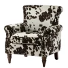 Accent Chairs-Kirkland's Home Brown Cow Print Upholstered Accent Chair Brown/Ivory