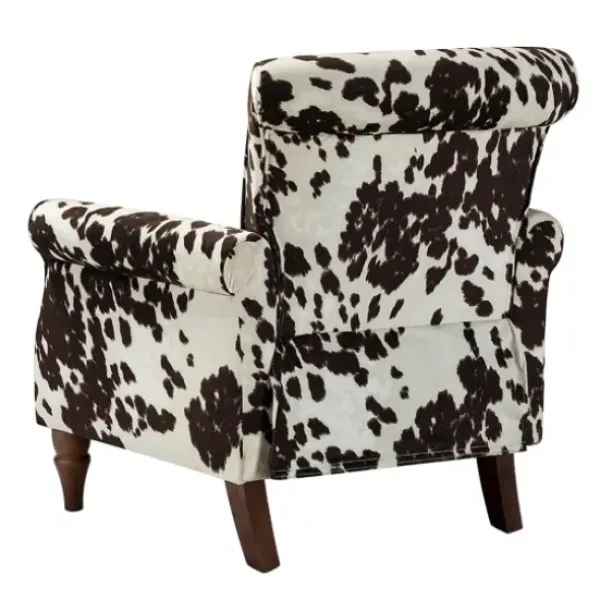 Accent Chairs-Kirkland's Home Brown Cow Print Upholstered Accent Chair Brown/Ivory