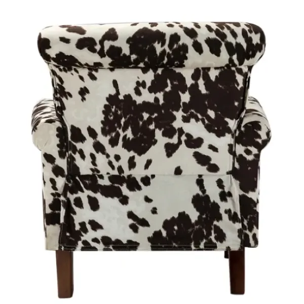 Accent Chairs-Kirkland's Home Brown Cow Print Upholstered Accent Chair Brown/Ivory