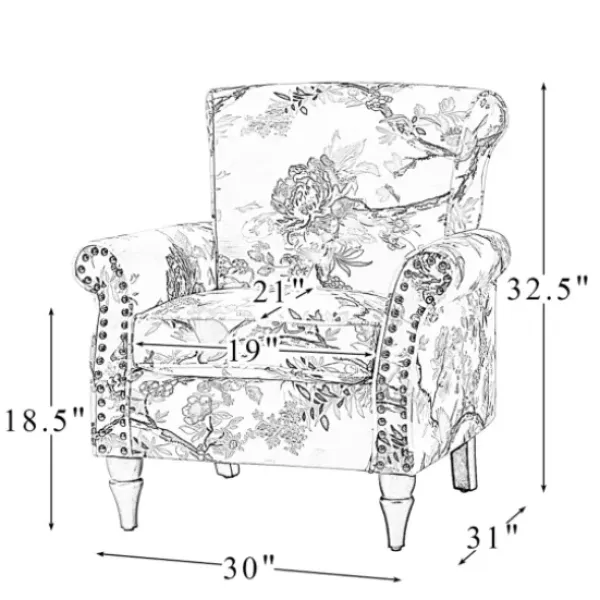 Accent Chairs-Kirkland's Home Brown Cow Print Upholstered Accent Chair Brown/Ivory