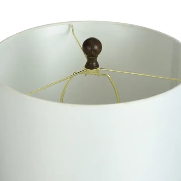 Table Lamps-Kirkland's Home Brown Curved Wood Table Lamp White