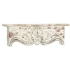 Shelves-Kirkland's Home Brown Distressed Carved Wood Wall Shelf