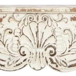 Shelves-Kirkland's Home Brown Distressed Carved Wood Wall Shelf