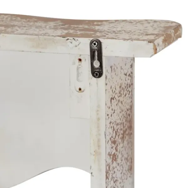 Shelves-Kirkland's Home Brown Distressed Carved Wood Wall Shelf