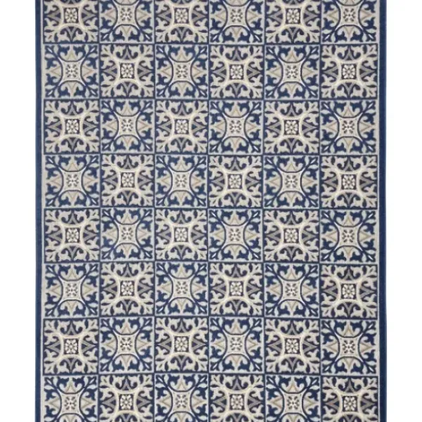Outdoor Rugs-Kirkland's Home Brown Floral Medallion Outdoor Area Rug, 5X7 Brown/Multi