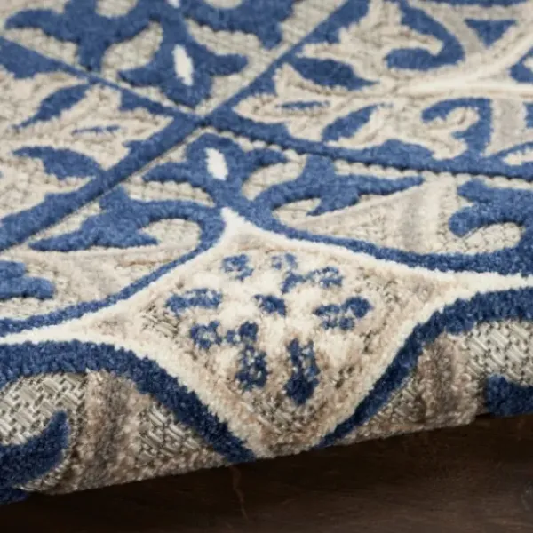 Outdoor Rugs-Kirkland's Home Brown Floral Medallion Outdoor Area Rug, 5X7 Brown/Multi
