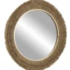 Decorative Mirrors-Kirkland's Home Brown Fringe Jute Round Wall Mirror