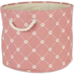 Baskets & Boxes-Kirkland's Home Brown Galvanized Tapered Box With Rope Handles Brown/Gray