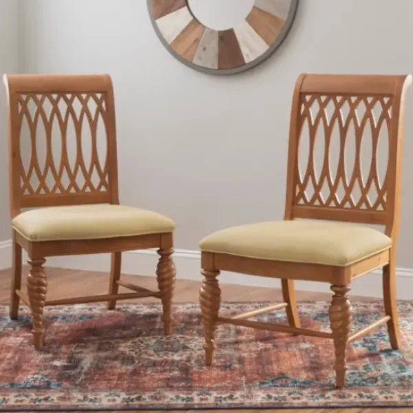 Dining Chairs-Kirkland's Home Brown Hollywood Regency Dining Chairs, Set Of 2 Tan