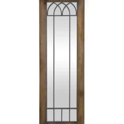 Decorative Mirrors-Kirkland's Home Brown Larissa Arched Window Leaning Mirror