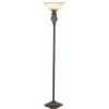 Floor Lamps-Kirkland's Home Brown Metal Carved Base Uplight Floor Lamp Tan