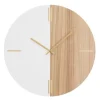 Clocks-Kirkland's Home Brown Neutral Element Wall Clock White