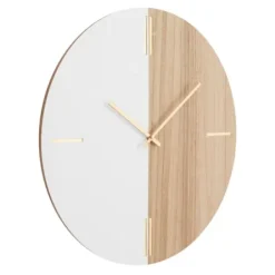 Clocks-Kirkland's Home Brown Neutral Element Wall Clock White