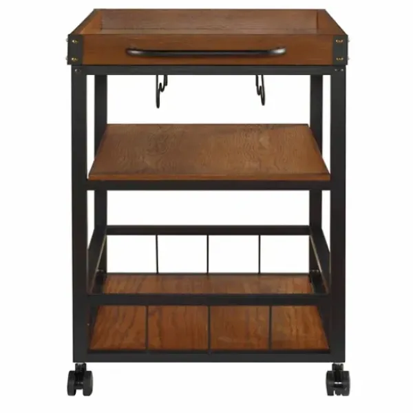 Kitchen Islands & Bar Carts-Kirkland's Home Brown Norcross Industrial Rolling Bar Cart