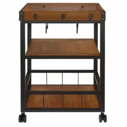 Kitchen Islands & Bar Carts-Kirkland's Home Brown Norcross Industrial Rolling Bar Cart