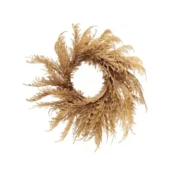 Wreaths-Kirkland's Home Brown Pampas Grass Harvest Wreath Brown/Tan