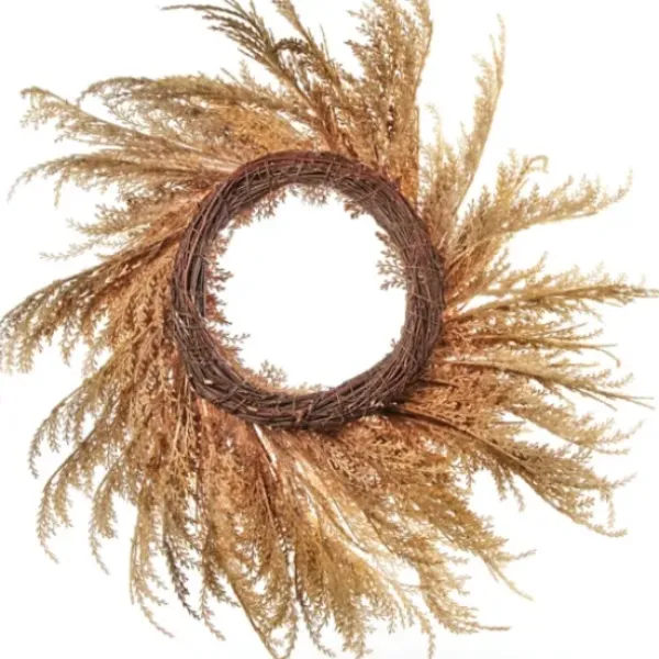 Wreaths-Kirkland's Home Brown Pampas Grass Harvest Wreath Brown/Tan