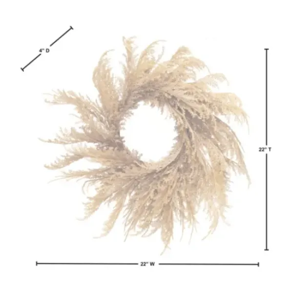 Wreaths-Kirkland's Home Brown Pampas Grass Harvest Wreath Brown/Tan
