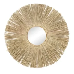 Decorative Mirrors-Kirkland's Home Brown Reed And Wood Wall Mirror