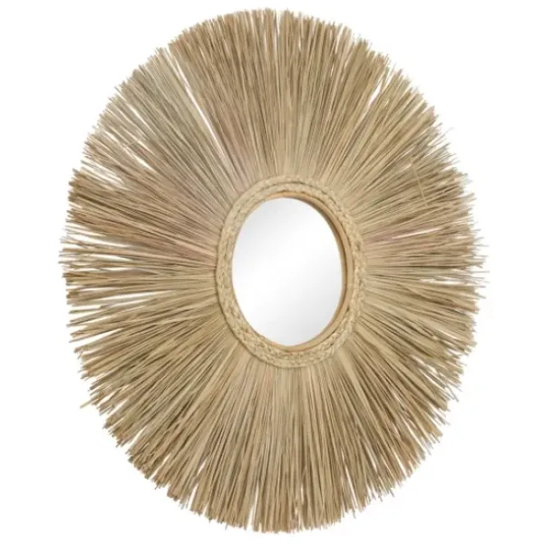 Decorative Mirrors-Kirkland's Home Brown Reed And Wood Wall Mirror