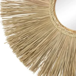 Decorative Mirrors-Kirkland's Home Brown Reed And Wood Wall Mirror