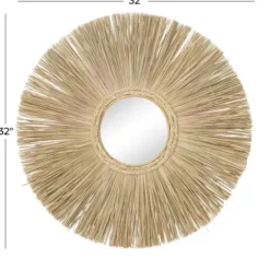Decorative Mirrors-Kirkland's Home Brown Reed And Wood Wall Mirror