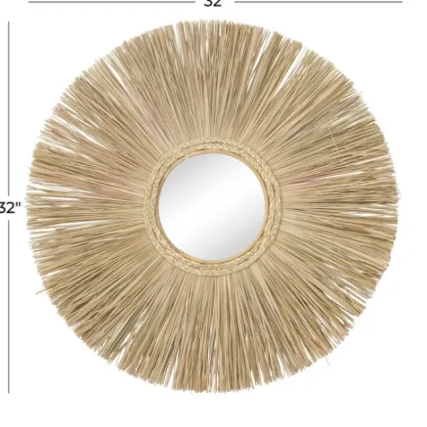 Decorative Mirrors-Kirkland's Home Brown Reed And Wood Wall Mirror